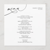 Elegante Typografie Square Wedding Menükarte (Vorderseite)
