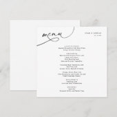 Elegante Typografie Square Wedding Menükarte (Vorne/Hinten)