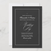 Elegante Typografie Timeless Black & White Wedding Einladung (Vorderseite)