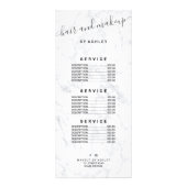 elegante Typografie, trendy, weißes Marmorhaar Mak Werbekarte (Hinten)