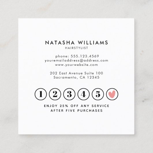 Elegante Typografie Treuekarte (Rückseite)