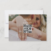 elegante Typografie uAwg qr Code 2 Fotos Hochzeit Einladung (Rückseite)