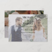 elegante Typografie uAwg qr Code 2 Fotos Hochzeit Einladung (Vorne/Hinten)