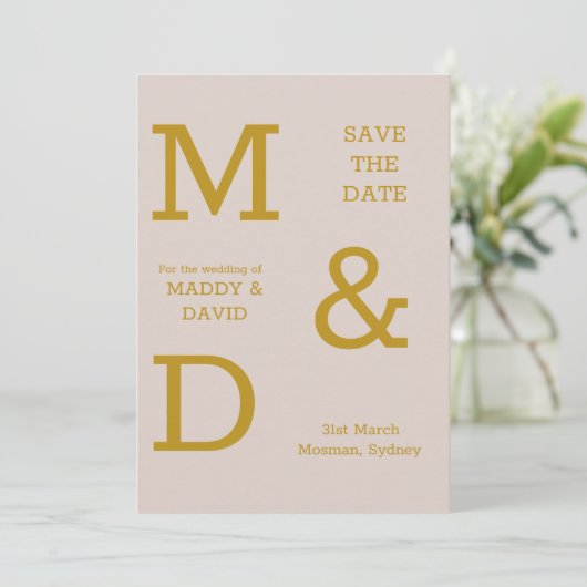 Elegante Typografie und Hochzeit speichern das Dat Save The Date (Stehend Vorderseite)