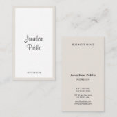 Elegante Typografie Vertikal Minimalistisch Modern Visitenkarte (Vorne/Hinten)