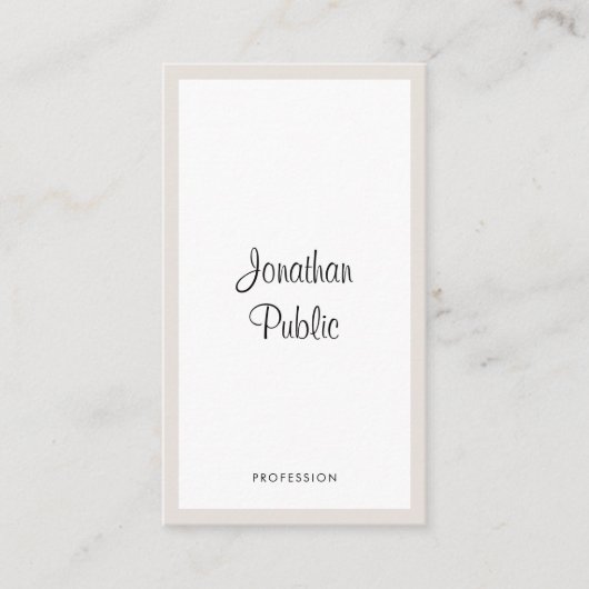 Elegante Typografie Vertikal Minimalistisch Modern Visitenkarte (Vorderseite)