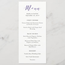 Elegante Typografie | Violet Wedding Menu