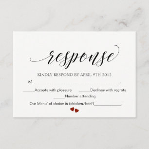 Elegante Typografie Wedding Response Card Script R RSVP Karte