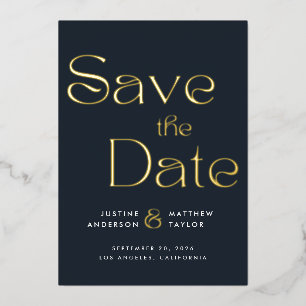 Elegante Typografie Wedding Save the Date Folieneinladung