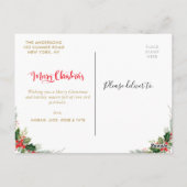 Elegante Typografie Weihnachtsgrüße Postkarte (Rückseite)