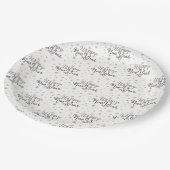 Elegante Typografie Weißgraue Sterne glücklich Neu Pappteller (Schrägansicht)