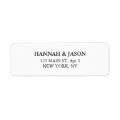 Elegante Typografie White Wedding Rücksendeadresse (Vorne)