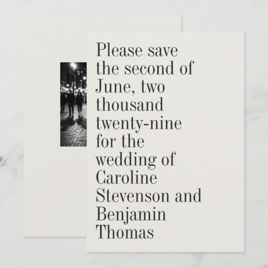 Elegante Typografie Zeitgenössisches Foto QR-Code Save The Date (Vorne/Hinten)