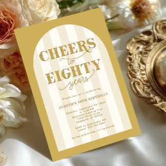 Elegante Typografie zum 80. Geburtstag Einladung