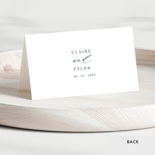 Elegante Typografy Green Wedding Platzkarten Tischnummer
