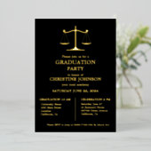 Elegante Typografy Law School Graduation Party Folieneinladung (Stehend vorne)