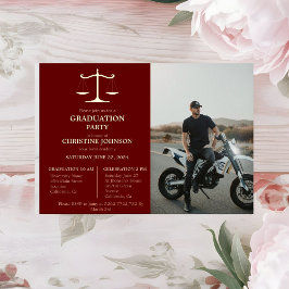 Elegante Typografy Law School Graduation Party Folieneinladung