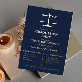 Elegante Typografy Law School Graduation Party Folieneinladung