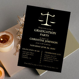 Elegante Typografy Law School Graduation Party Folieneinladung