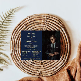 Elegante Typografy Law School Graduation Party Folieneinladung