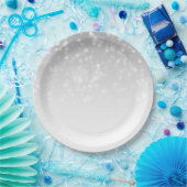 Elegante u. bezaubernde silberne Bokeh Pappteller (Party)