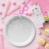 Elegante u. bezaubernde silberne Bokeh Pappteller (Party)