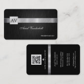 Elegante u. moderne schwarze und silberne visitenkarte (Vorne/Hinten)