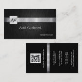 Elegante u. moderne schwarze und silberne visitenkarte (Vorne/Hinten)