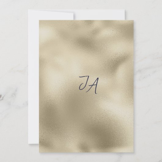 Elegante UAWG aus Marineblau Einladung (Rückseite)