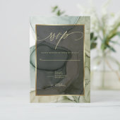 Elegante UAWG Deep Forest Drab Grüne Marmortinte RSVP Karte (Stehend Vorderseite)