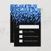 Elegante UAWG Falling Stars Blau RSVP Karte (Vorne/Hinten)