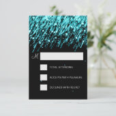 Elegante UAWG Falling Stars Türkis RSVP Karte (Stehend Vorderseite)
