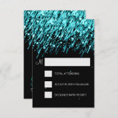 Elegante UAWG Falling Stars Türkis RSVP Karte (Vorne/Hinten)