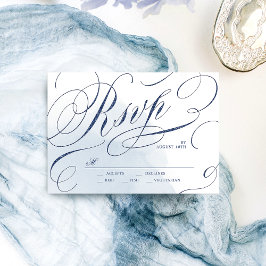 Elegante UAWG für Hochzeiten in der Marine RSVP Karte