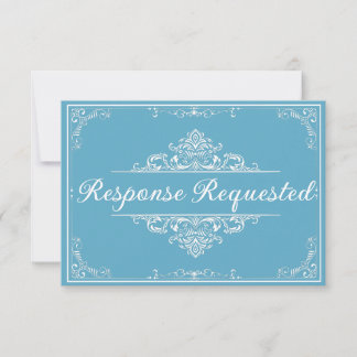 Elegante UAWG - Light Blue Butterfly Quinceñera RSVP Karte