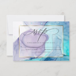 Elegante UAWG Marbled Ink Vibrana RSVP Karte