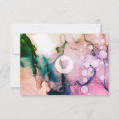 *~* Elegante UAWG Moderne Hochzeit in Wasserfarben RSVP Karte (Rückseite)