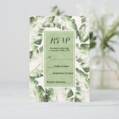 Elegante UAWG Response der tropischen Blätter in W RSVP Karte (Stehend Vorderseite)