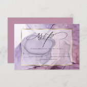 Elegante UAWG Rose Amethyst Marble Tinte RSVP Karte (Vorne/Hinten)