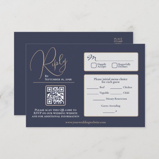 Elegante UAWG RSVP Karte (Vorne/Hinten)