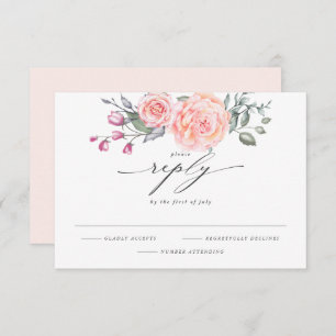 Elegante UAWG Rustikales Rosa Rosen RSVP Karte