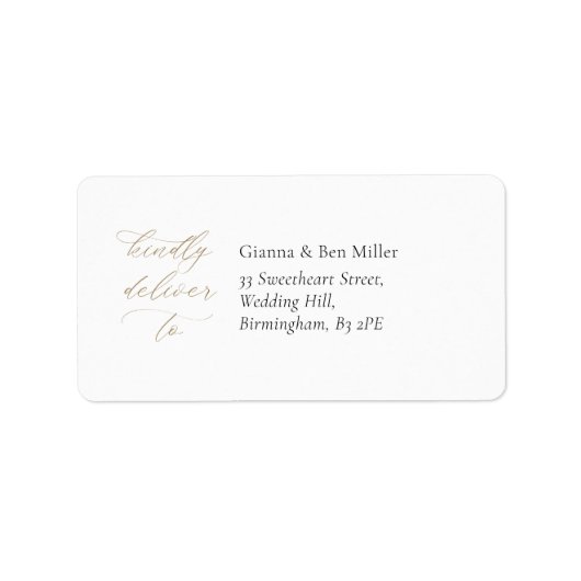 Elegante UAWG Wedding Address Label w Calligraphy Adressaufkleber (Vorne)