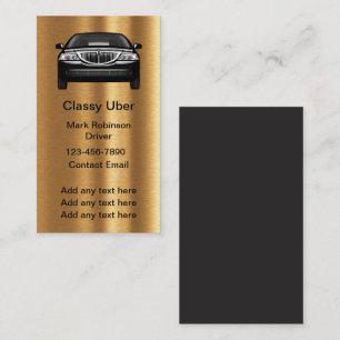 Elegante Uber-Fahrer Visitenkarten in Gold-Optik Visitenkarte