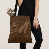 elegante, überdruckte, monogramm-braune Tasche (Von Nahem)