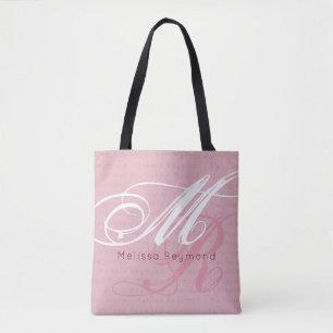 elegante, überdruckte Monogramm-Tasche mit rosa To Tasche