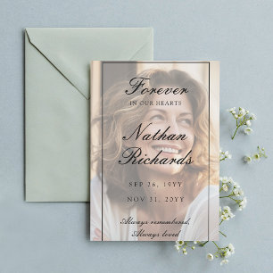 Elegante Überlagerungs-Foto-Feier-des-Lebens-Besta Einladung