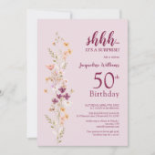 Elegante Überraschung 50. Geburtstagsparty Einladung (Vorderseite)