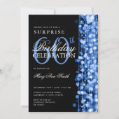 Elegante Überraschung 60. Geburtstag Glitzern Navy Einladung (Vorderseite)
