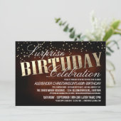 Elegante Überraschung Geburtstagsparty Einladung (Stehend Vorderseite)