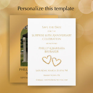 Elegante Überraschung Goldene 50-Jahr-Feier Save The Date